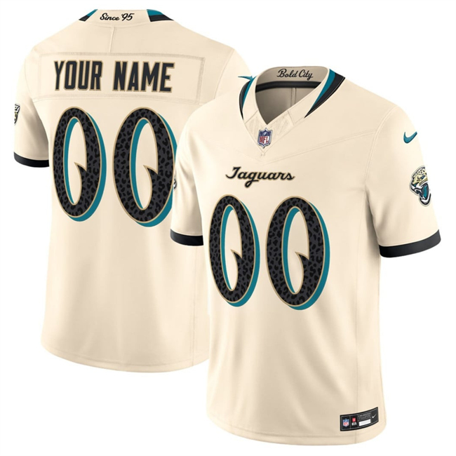 Men's Cream Jacksonville Jaguars Active Player Custom 2026 F.U.S.E. Rivalries Collection Limited Stitched Football Jersey